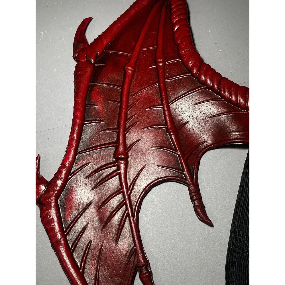 The Red Dragon Wings Costume Accessory Adult OS Red Demon Cosplay Halloween